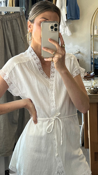 Vintage Lace Tie Top
