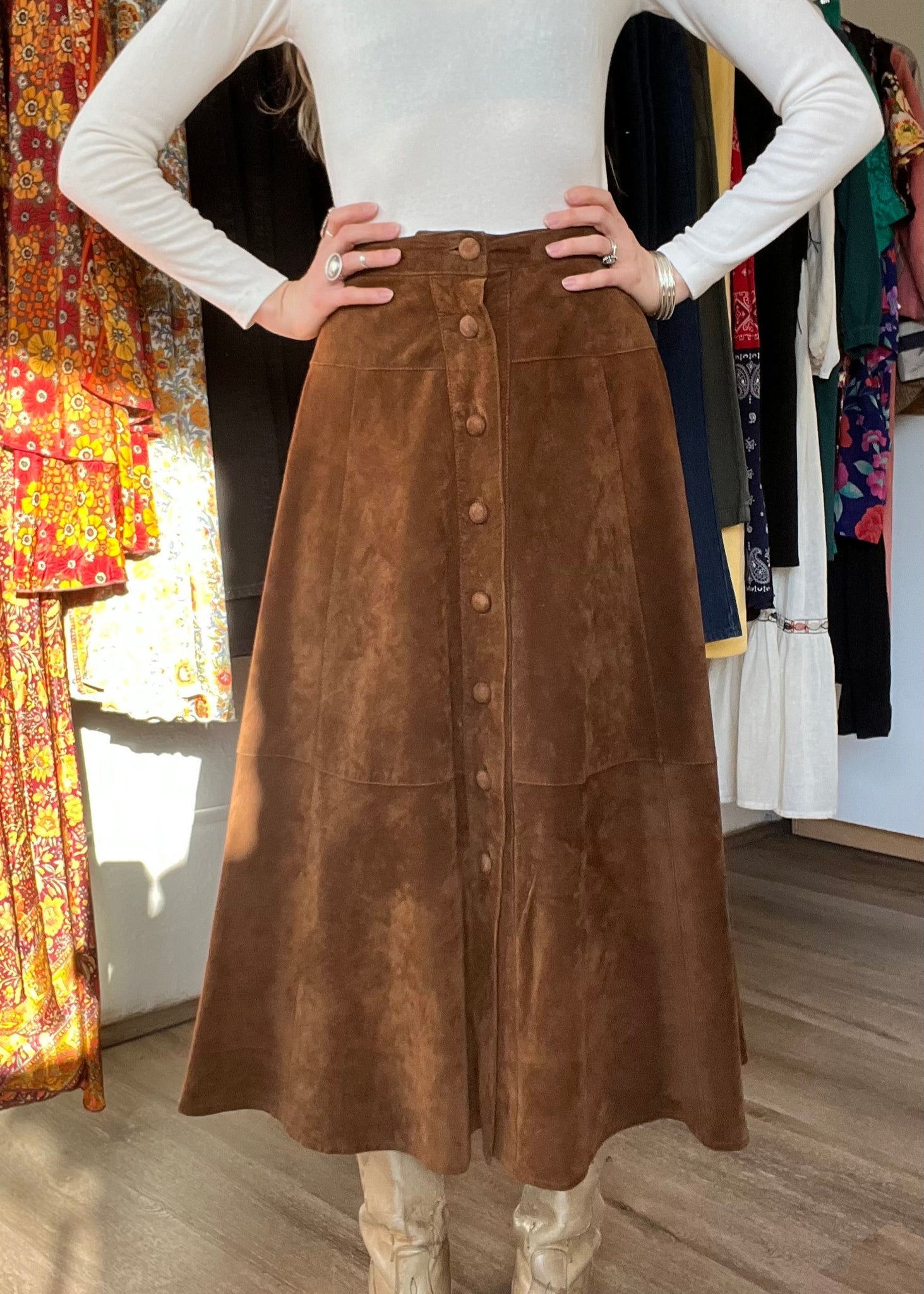 Vintage Suede Skirt