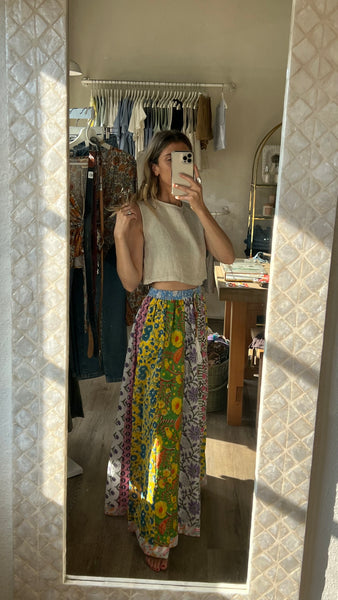 Block Print Maxi Skirt