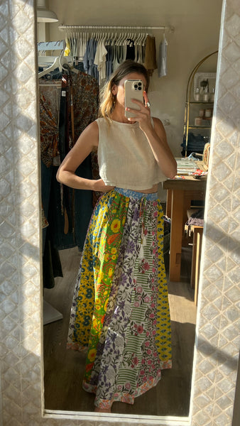 Block Print Maxi Skirt