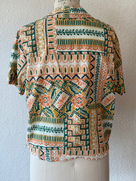 Vintage Tie Front Blouse