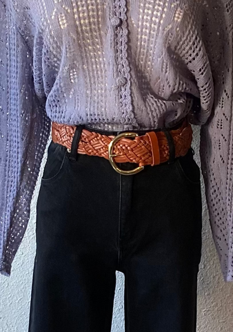 Vintage Braided Leather Belt