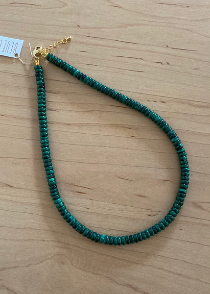 Malachite Beaded Necklace - 6mm