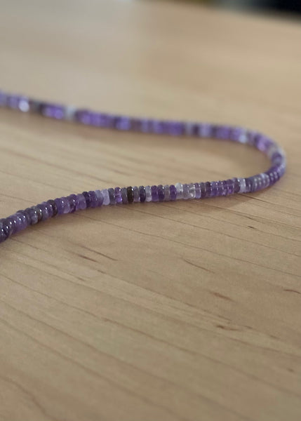 Amethyst Beaded Necklace - 4mm