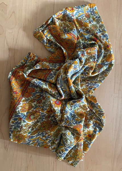 Silk Pillow Case - White Orange