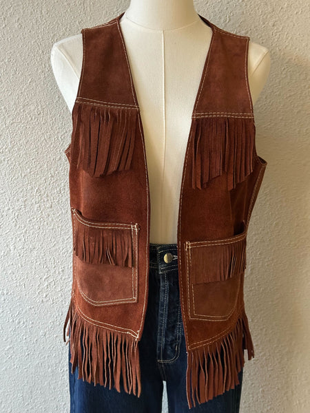 Vintage Suede Fringe Vest