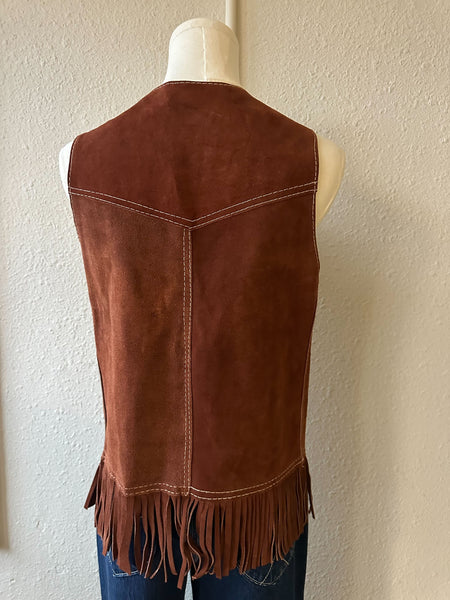 Vintage Suede Fringe Vest