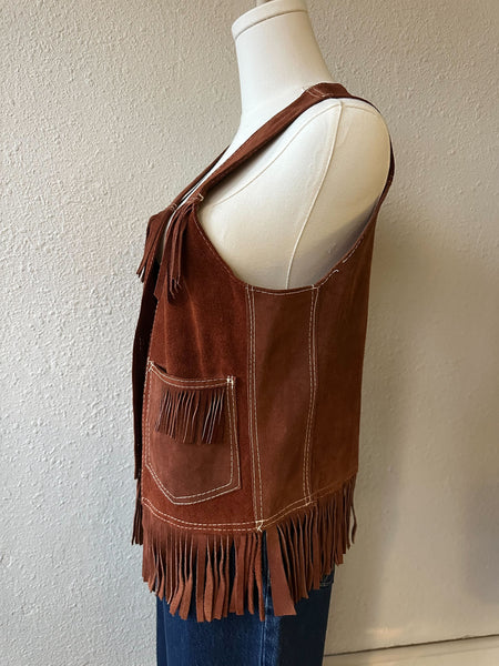 Vintage Suede Fringe Vest