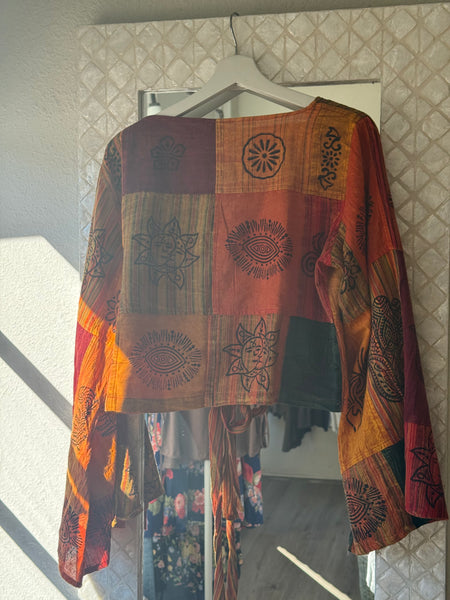 Vintage Patchwork Tie Top
