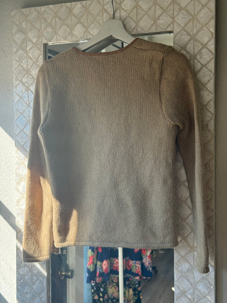 Vintage Lace Up Sweater