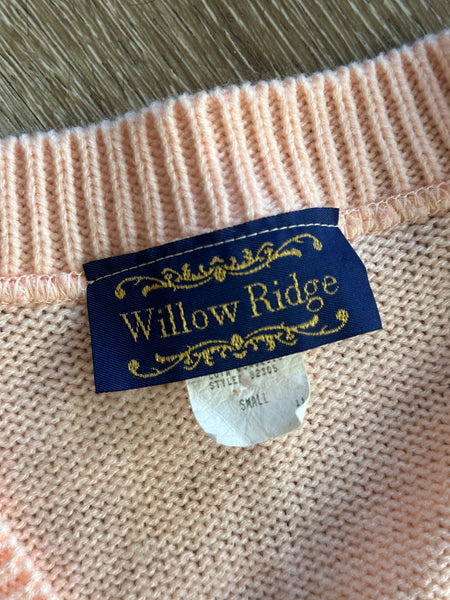 Vintage Peach Cable Knit Cardigan