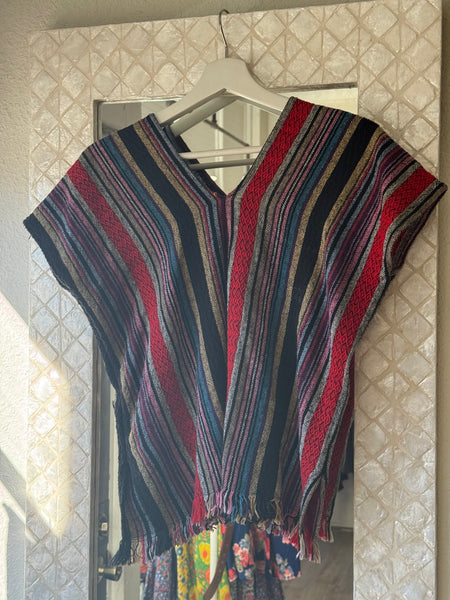 Vintage Striped Poncho
