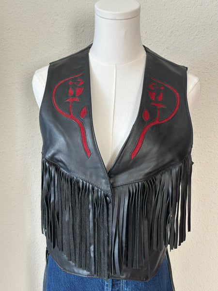 Vintage Fringe Moto Vest