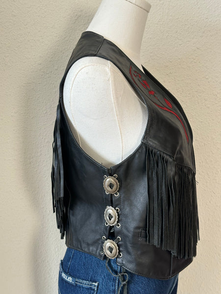 Vintage Fringe Moto Vest