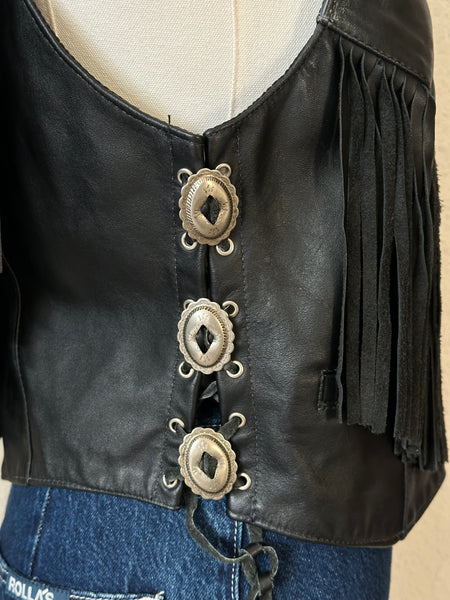 Vintage Fringe Moto Vest