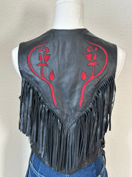 Vintage Fringe Moto Vest