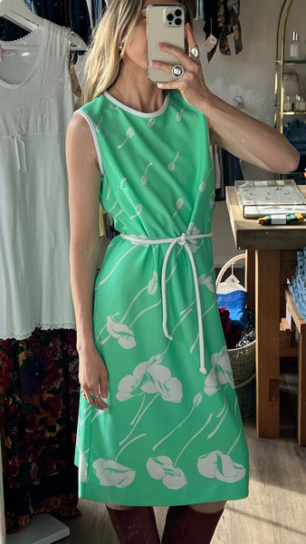 Vintage Seafoam Floral Dress