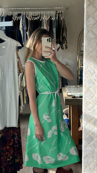 Vintage Seafoam Floral Dress