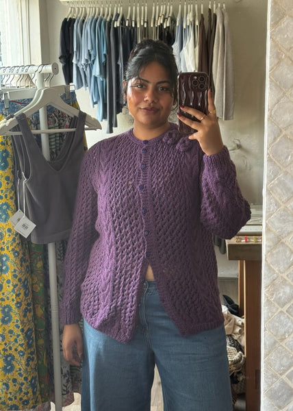 Vintage Crochet Floral Sweater