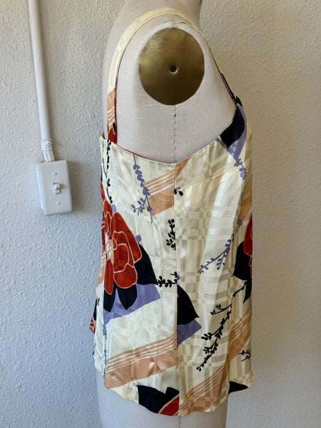 Vintage Satin Floral Top