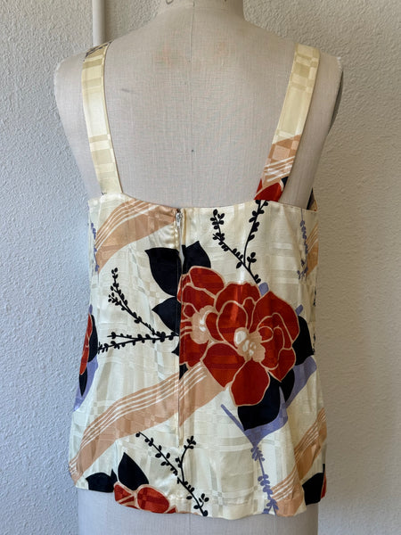 Vintage Satin Floral Top