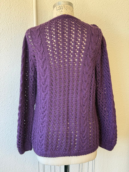 Vintage Crochet Floral Sweater