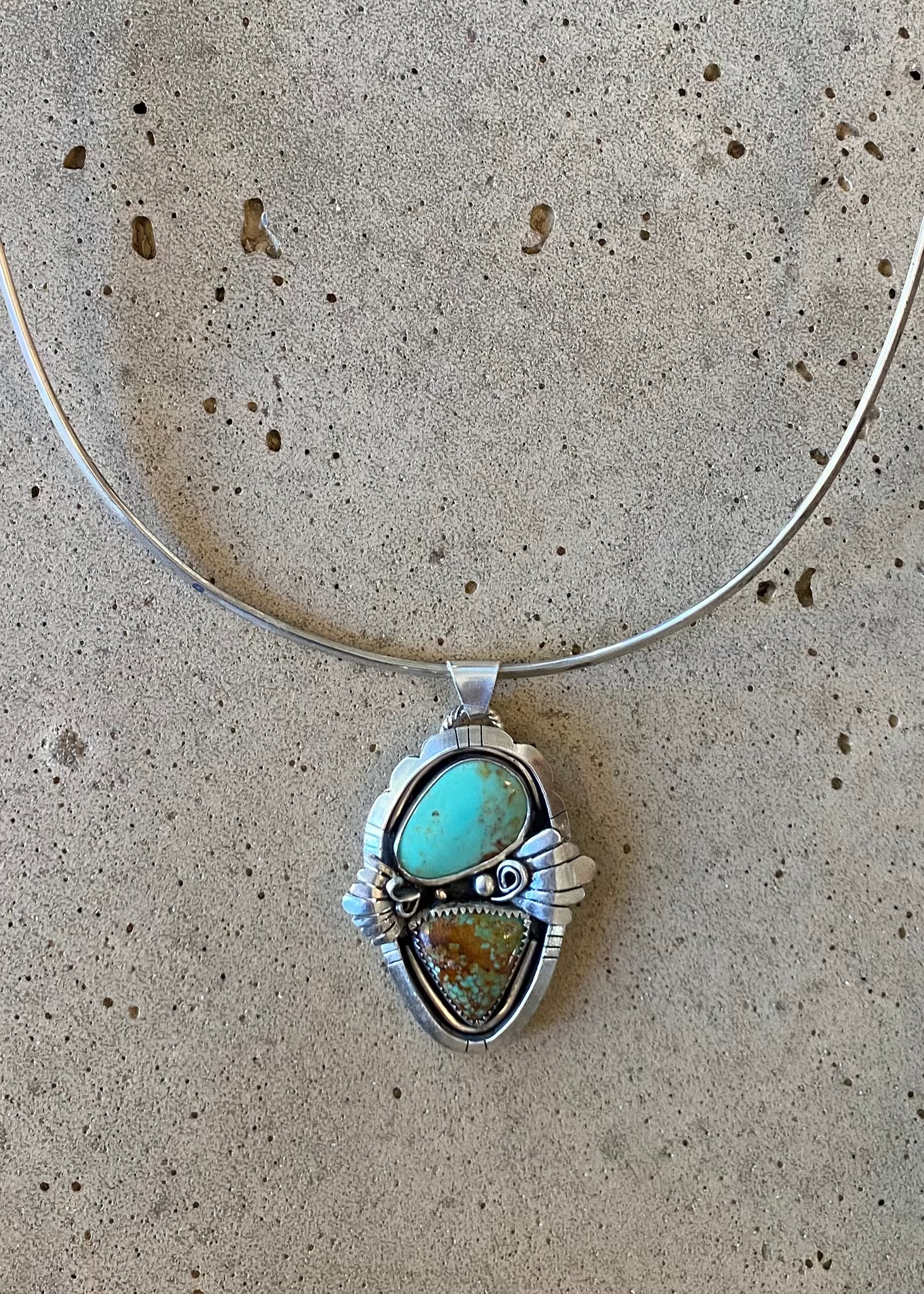 Turquoise Pendant Collar Necklace