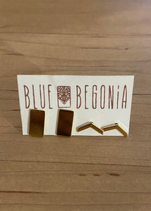 Mini Rectangle and Chevron Studs