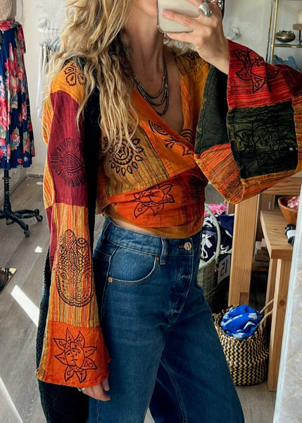 Vintage Patchwork Tie Top