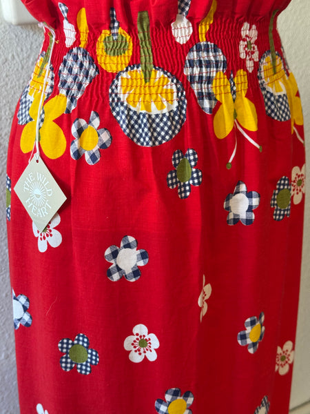Vintage Red Floral Skirt