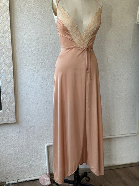 Vintage Lace Halter Slip Dress