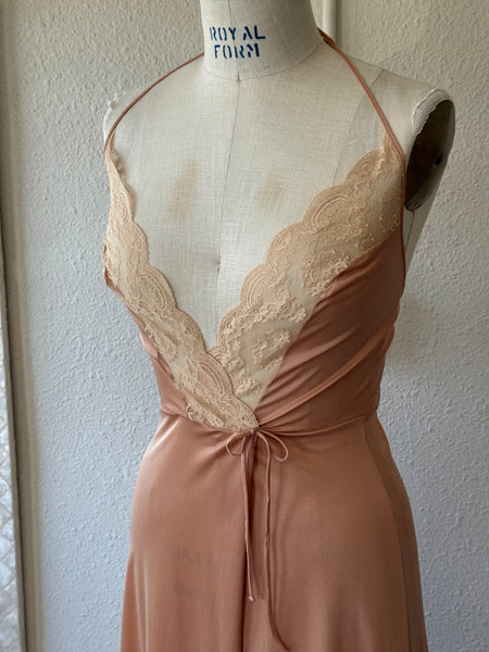 Vintage Lace Halter Slip Dress