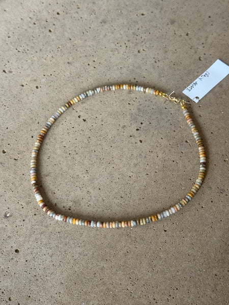 Crazy Agate Beaded Necklace - 4mm