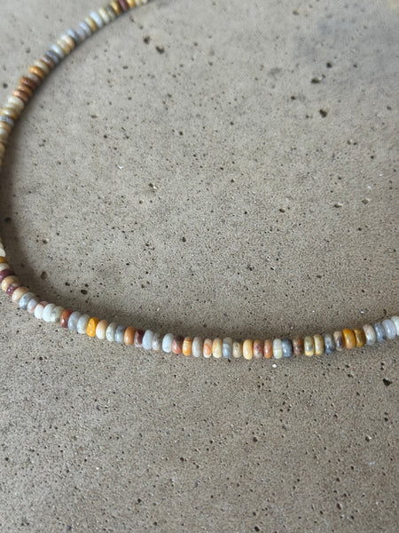 Crazy Agate Beaded Necklace - 4mm