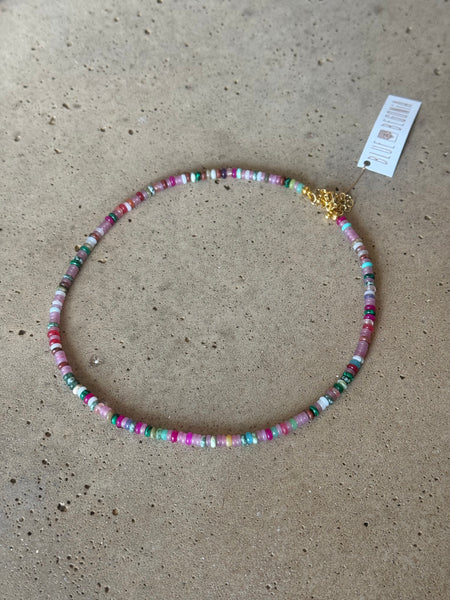 Rainbow Beaded Necklace - 4mm