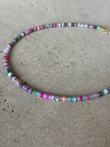 Rainbow Beaded Necklace - 4mm