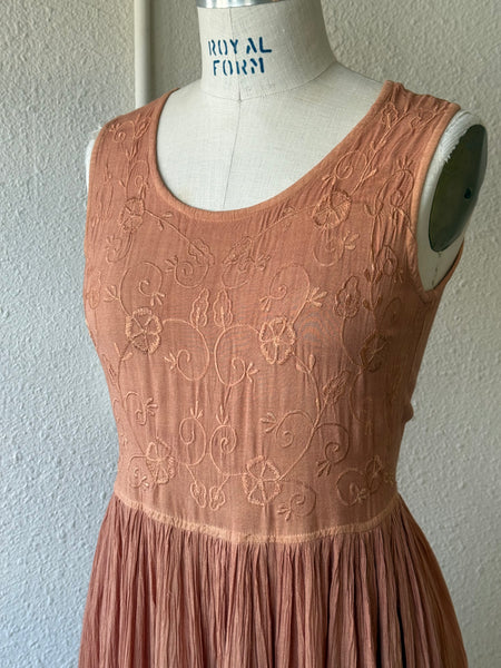 Vintage Embroidered Midi Dress