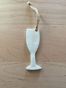 Ceramic Wine Glass Ornament