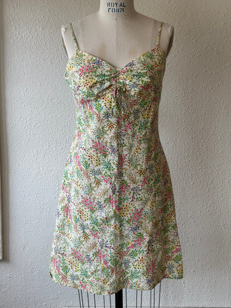 Vintage Rainbow Floral Dress