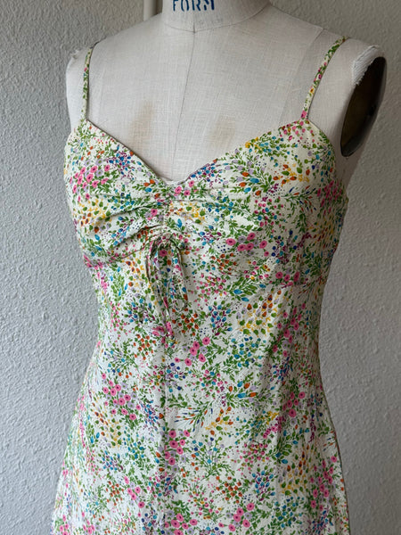 Vintage Rainbow Floral Dress