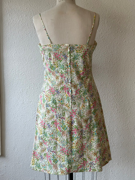Vintage Rainbow Floral Dress