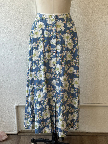 Vintage Floral Midi Skirt