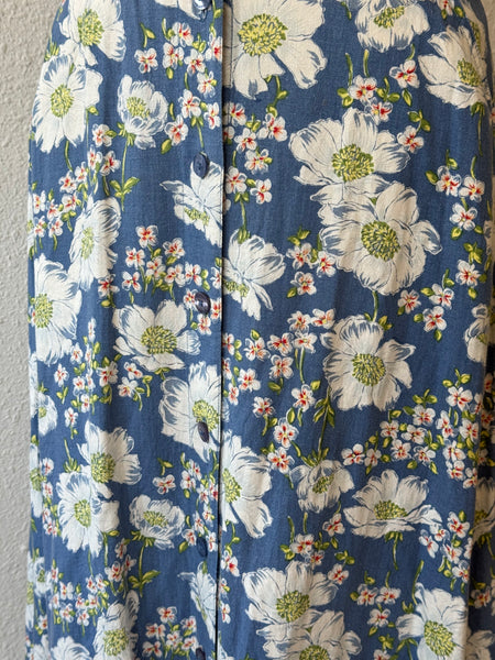 Vintage Floral Midi Skirt