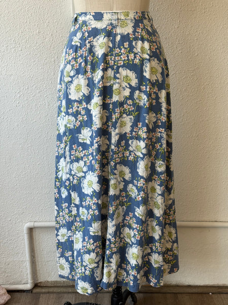 Vintage Floral Midi Skirt
