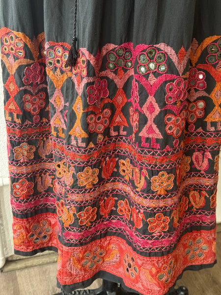 Vintage Embroidered Mirror Skirt