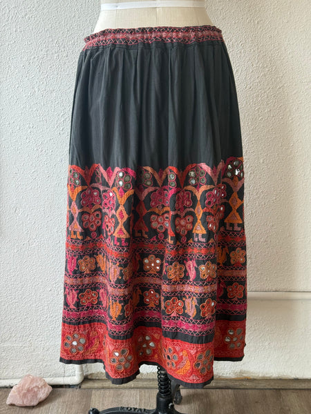 Vintage Embroidered Mirror Skirt
