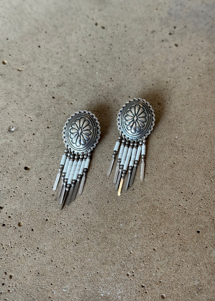 Vintage Sterling Silver Concho Earrings
