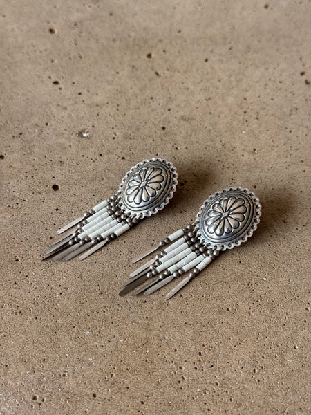 Vintage Sterling Silver Concho Earrings