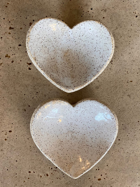 White Ceramic Heart Ring Dish