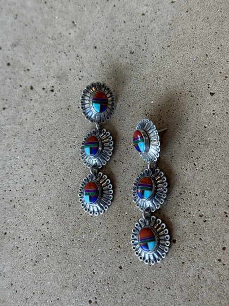 Vintage Sterling Silver Gemstone Earrings